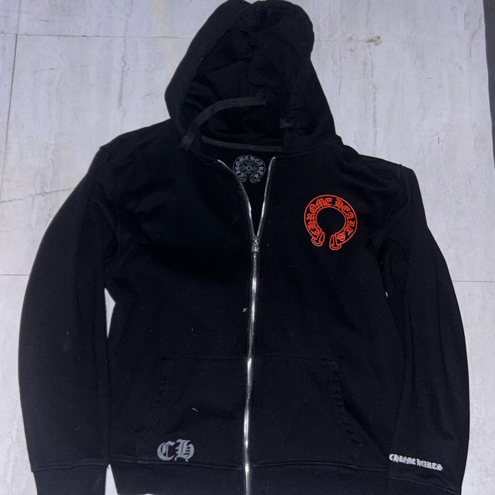 Chrome Hearts Black Hoodie with Red Accents